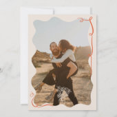 Retro Orange handgezeichnete illustrierte Foto Hoc Einladung (Rückseite)