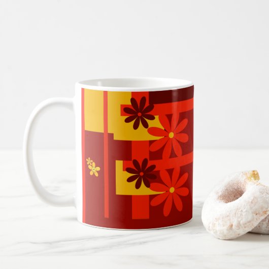 Retro orange in den 1970er Jahren Kaffeetasse (Mit Donut)