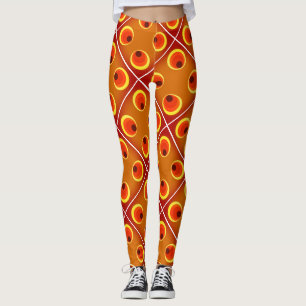 Retro orange in den 1970er Jahren Leggings