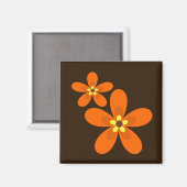 Retro orange in den 1970er Jahren Magnet (Vorderseite/Rückseite)