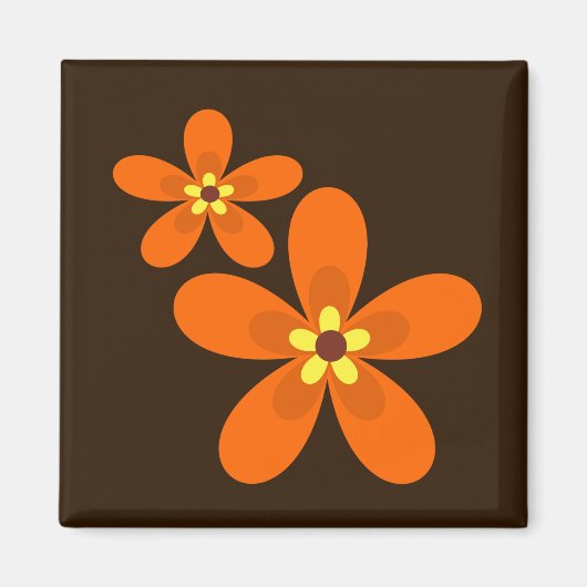Retro orange in den 1970er Jahren Magnet (Vorne)