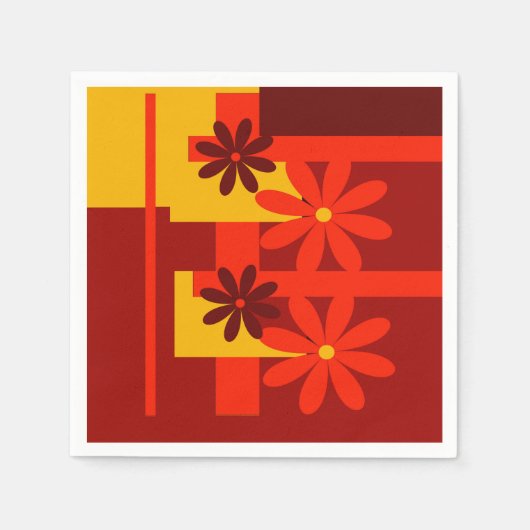 Retro orange in den 1970er Jahren Serviette (Vorderseite)