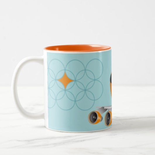Retro Orange Jumbo Airliner Tasse (Links)