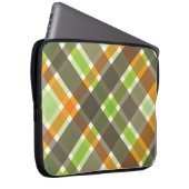 Retro Orange Karierte Karo Muster Laptop-Sieb Laptopschutzhülle (Vorne Rechts)