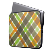 Retro Orange Karierte Karo Muster Laptop-Sieb Laptopschutzhülle (Vorderseite Links)