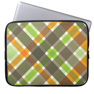 Retro Orange Karierte Karo Muster Laptop-Sieb Laptopschutzhülle