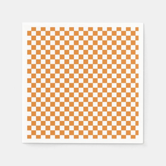 Retro Orange Karo Serviette (Vorderseite)