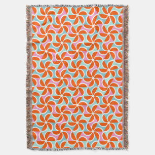 Retro orange Keil-Muster Decke