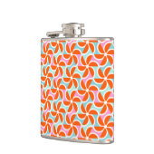 Retro orange Keil-Muster Flachmann (Links)