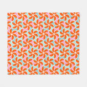 Retro orange Keil-Muster Fleecedecke (Vorderseite (Horizontal))