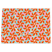 Retro orange Keil-Muster Große Geschenktüte (Vorderseite)
