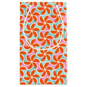 Retro orange Keil-Muster Kleine Geschenktüte (Rückseite)