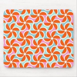 Retro orange Keil-Muster Mousepad