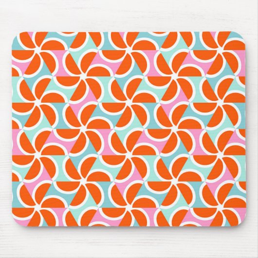 Retro orange Keil-Muster Mousepad (Vorne)