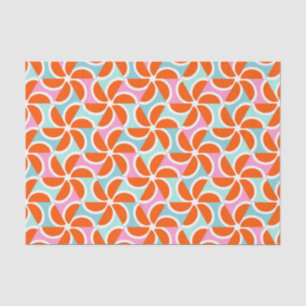 Retro orange Keil-Muster Seidenpapier