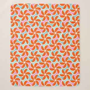 Retro orange Keil-Muster Sherpadecke