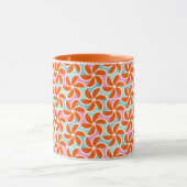 Retro orange Keil-Muster Tasse (Zentrum)