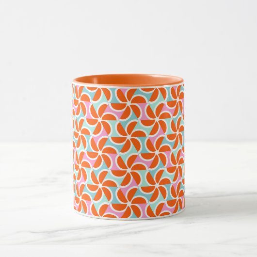 Retro orange Keil-Muster Tasse (Zentrum)