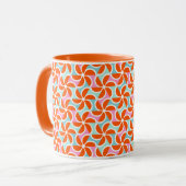 Retro orange Keil-Muster Tasse (Vorderseite Links)