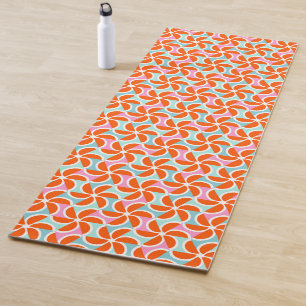 Retro orange Keil-Muster Yogamatte