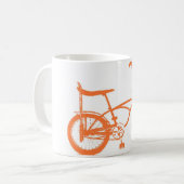 Retro Orange Krate Banana Sitzbike Kaffeetasse (Vorderseite Links)