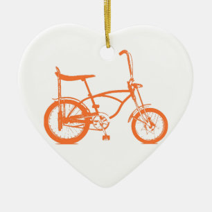 Retro Orange Krate Banana Sitzbike Keramikornament