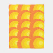 Retro Orange Kreise Fleecedecke (Vorderseite)