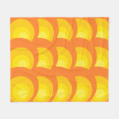 Retro Orange Kreise Fleecedecke (Vorderseite (Horizontal))