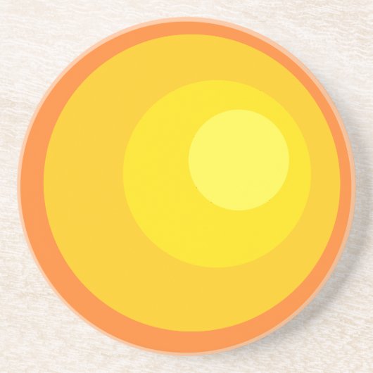 Retro Orange Kreise Getränkeuntersetzer (Vorne)