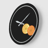 Retro Orange Lemon Slices Acrylic Wall Clock Große Wanduhr (Winkel)