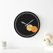 Retro Orange Lemon Slices Acrylic Wall Clock Große Wanduhr (Zuhause)