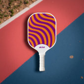 Retro Orange & Lila 70er Stripes & 90er Squiggles Pickleball Schläger