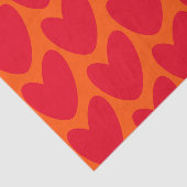 Retro Orange mit Groovy Red Hearts Seidenpapier (Ausschnitt)