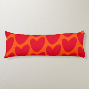 Retro Orange mit Groovy Red Hearts Seitenschläferkissen