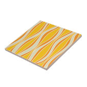 Retro orange Muster der Welle 60ies Fliese (Seite)