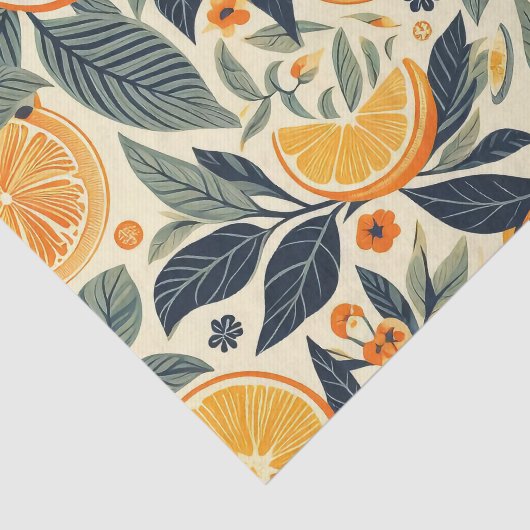 Retro Orange Muster Ephemera Decoupage Seidenpapier (Ausschnitt)