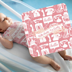 Retro-Orange- oder Farbtelephonmuster Untersetzer