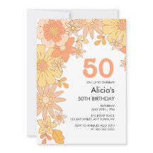 Retro Orange Peach Blume Groovy 50.