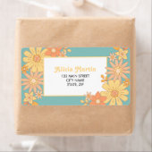 Retro Orange Peach Flora Groovy Anschrift (Insitu)