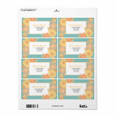 Retro Orange Peach Flora Groovy Anschrift (Vorne)