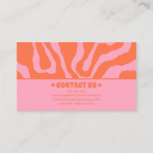 Retro Orange Pink 70s Boho Groovy Funky Trendy Visitenkarte (Rückseite)