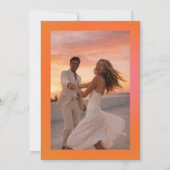 Retro Orange Pink Bold Gradient Photo Wedding  Save The Date (Rückseite)