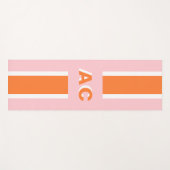 Retro Orange Pink Girl Niedlich Monogramm Yogamatte (Vorderseite (Horizontal))