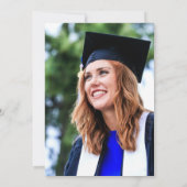 Retro Orange Pink Gradient Foto Graduation Party Einladung (Rückseite)