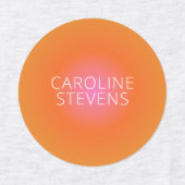 Retro Orange Pink Gradient | Personalisierter Name Etiketten (Design 1)