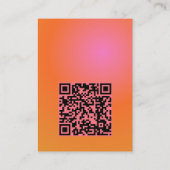 Retro Orange Pink Gradient Wedding QR Code RSVP Begleitkarte (Rückseite)