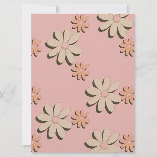 Retro Orange Pink Groovy Hochzeit Einladung (Rückseite)