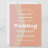 Retro Orange Pink Groovy Hochzeit Einladung (Vorderseite)