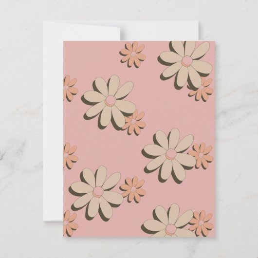 Retro Orange Pink Groovy Wavy Lines Wedite Einladu (Rückseite)