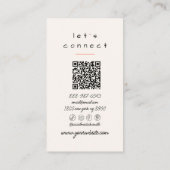 Retro Orange Pink Hand Drawn Stripes Girly QR Code Visitenkarte (Rückseite)